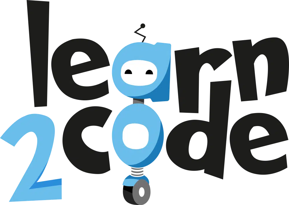 Logo da Learn2Code, a escola online bilíngue de programação, robótica e tecnologia para crianças entre 8 e 15 anos.
