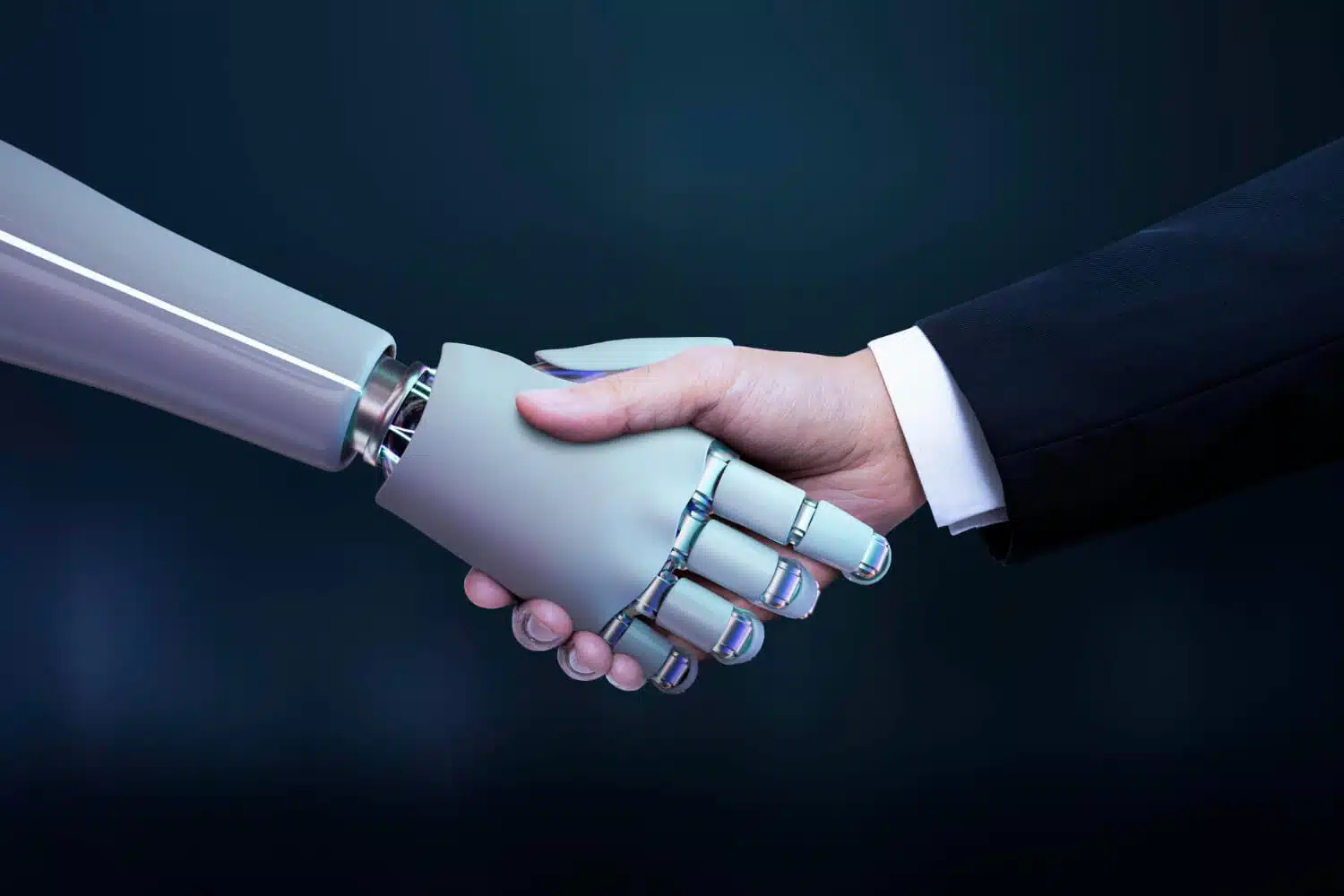 Robô humanoide interagindo com pessoas
